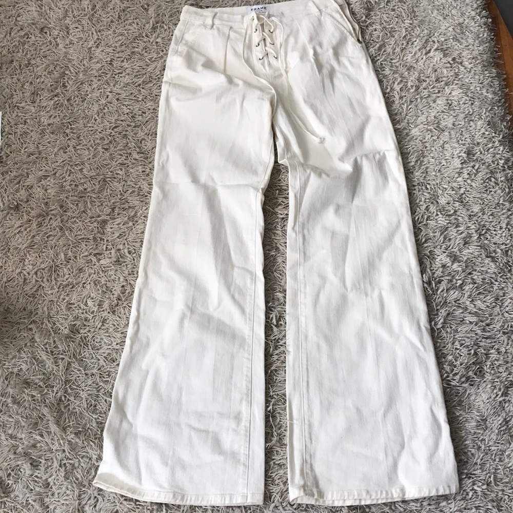 Wide leg, high rise Frame Jeans, size 30